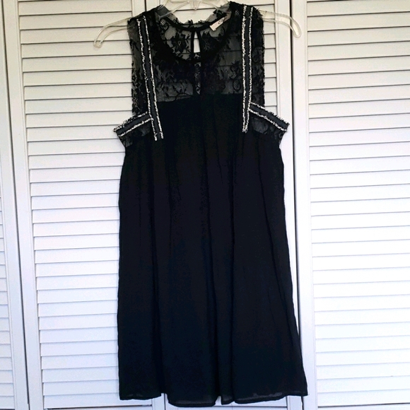 Anthro Elodie Lace Detail Dress, Black, Size S - Picture 1 of 10